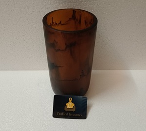 Vase en verre marbré ambre en résine époxy de conception créative, soufflé à la main, vase décoratif pour fleurs, décoration d'intérieur au meilleur prix - Product Image 3