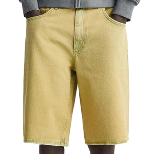 Wholesale Custom OEM/ODM <b>Jeans</b> Shorts Vintage Mid <b>Waist</b> Distressed Faded Acid Wash Rhinestone Denim Shorts <b>Men</b> - Product Image 1