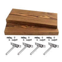 Étagères flottantes en bois d'acacia de haute qualité, modernes et écologiques, Furaka OEM, couleur naturelle, tailles personnalisées, rangement mural