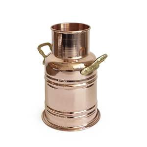 Vase en cuivre fait main authentique turc Armagan 18 cm avec poignées en laiton, décor à la maison, Vase de table en pot de fleur de couleur cuivre - Product Image 3