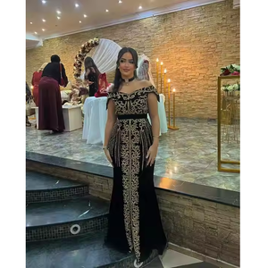 Vestido de Noche Modesto de Satén Marroquí Premium, Exquisito Corpiño Completamente Bordado, Fusión de Culturas Vintage, Moda Elegante para Fiestas - Product Image 2