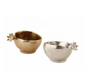 Ensemble de trois bols de service en métal Vaisselle design Fruits secs de table Bols de service Bols décoratifs pour la maison et les fêtes de mariage - Product Image 4