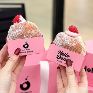 Boîte à donuts rose personnalisée OEM ODM, emballage jetable pour boulangerie, sac en papier, plateau à pâtisserie, boîte tiroir pour boutique <span class=keywords><strong>de</strong></span> donuts, boulangerie, magasin <span class=keywords><strong>de</strong></span> desserts - Product Image 3