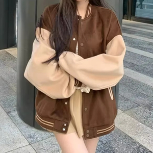 แจ็กเก็ตผู้หญิงขนาดใหญ่เสื้อแจ็กเก็ตเลตเทอร์แมนทันสมัยเสื้อแจ็คเก็ตระบายอากาศได้ดี - Product Image 1