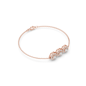 Bracelet à 3 pierres en diamant de laboratoire de 1,29 ct, diamants VVS-VS EF CVD, or 18 carats, 14 carats, 10 carats et argent 925, rose, jaune, blanc - Product Image 4