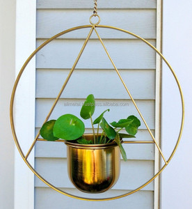 Shiny <b>Gold</b> Iron <b>Planter</b> for home garden and fully customizable. - Product Image 5