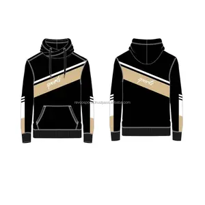 Custom Made Black Pullover Hoodies for men polyester Fleece Pullover Sports Hoodies Winter Warm up hoodie sweatshirts