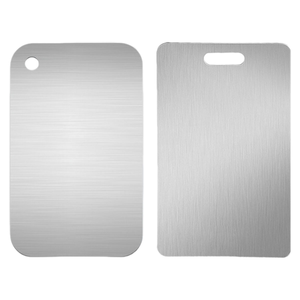Tabla de cortar de acero inoxidable de buena calidad, tabla de cortar de acero inoxidable 304, Agujero colgante personalizado y tablero cuadrado - Product Image 1