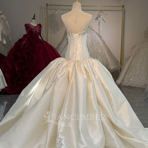 ชุดแต่งงาน Jancember XS254 สีไอวอ<span class=keywords><strong>ร</strong></span>ี่ ผ้าซาติน หรูห<span class=keywords><strong>ร</strong></span>า ประดับด้วยลู<span class=keywords><strong>ก</strong></span>ปัด ชุดเจ้าสาวแบบไ<span class=keywords><strong>ร</strong></span>้สาย ทรงบอล<span class=keywords><strong>ก</strong></span>าวน์ ชุดแต่งงานแบบ Cathedral - Product Image 6