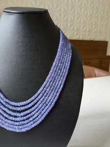 สร้อยคอลูกปัดพลอยแทนซาไนต์ชุบทองคำขาว7ชั้นดีไซน์แบบวงแหวน - Product Image 4