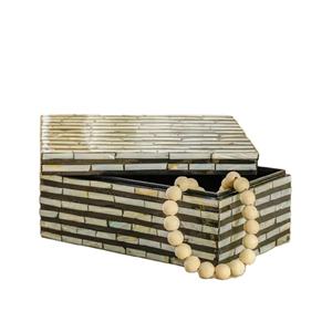 Boîte à bijoux en perles incrustées, fabrication artisanale, belle mère de perle - Product Image 6