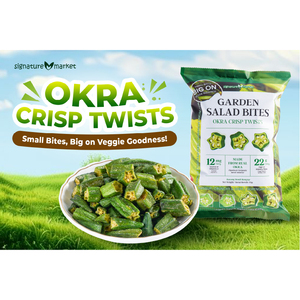 Signature Market Okra Crisp Twists 55g, Bocadillos de Verduras Horneadas, Bocadillos de Ensalada de Jardín - Product Image 1