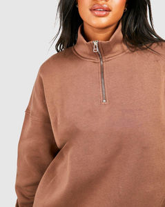 Survêtement d'hiver pour femmes de qualité supérieure Logo imprimé par transfert de chaleur personnalisé 100% Polyester polaire lourde à capuche surdimensionnée - Product Image 3