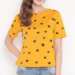 เสื้อยืดผู้หญิงแบบสั่งทำได้เสื้อยืดผู้หญิงจากปากีสถาน - Product Image 1
