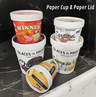 Gobelets en papier jetables et couvercles en PP 120cc/4oz en papier kraft pour l'emballage de crème glacée, biscuits sucrés et yaourt glacé - Vente en gros