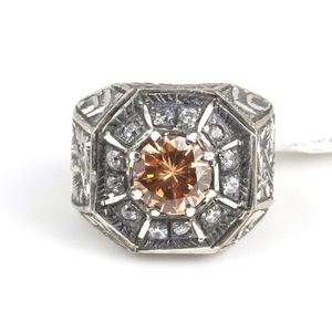 925 Sterling <b>Silver</b> Octagonal Citrine Zircon Stone Handmade Oval Cut <b>Pen</b>-Shaped Men's Ring Fine Jewelry for Everyday Wear - Product Image 2