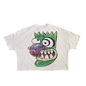 Heavyweight 300 gsm blanco y negro Boxy Fit camisetas recortadas camiseta de gran tamaño en blanco camiseta personalizada para hombres - Product Image 6