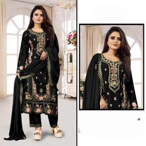 Traje paquistaní Georgette pesado con trabajo de bordado Venta en línea de ropa india y pakistaní - Product Image 3