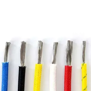 Bestseller UL3122 Silikon kautschuk Kabel beschichtet Zinn Kupfer Silikon Fiberglas Geflochtener Schild Elektrischer Draht