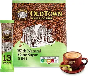 กาแฟสําเร็จรูปยี่ห้อมาเลเซียยอดนิยม OldTown กาแฟขาวผสมน้ําตาลอ้อยธรรมชาติ 15 วินาที x 36 กรัม