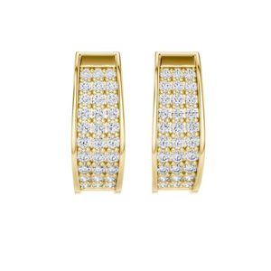 Boucles d'oreilles créoles en diamant de laboratoire de 0,694 carats, taille brillant rond, or 18 carats, 14 carats, 10 carats et argent 925, or rose, or jaune, or blanc - Product Image 3