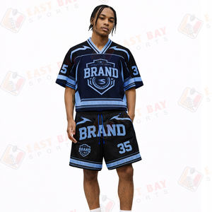 Ensemble T-shirt et short personnalisé pour homme, été, maille personnalisée, coupe ample, rétro, maillot de football, tenue 2 pièces - Product Image 6