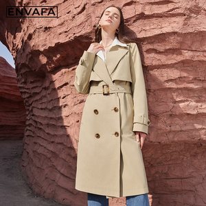Custom Jackets With LOGO Spring <b>Women</b> Trench <b>Coat</b> Fashion Style British Style New Jacket Long Trench <b>Coat</b> - Product Image 4