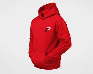 Sweat à capuche unisexe d'hiver en polaire rouge respirant, style urbain basique, avec imprimé dessin animé et poche, couleur audacieuse, coupe intemporelle, idéal à associer avec des jeans et des joggers - Product Image 2