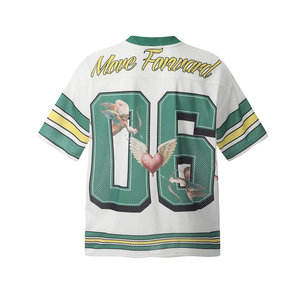 Maillot de football unisexe surdimensionné Style respirant T-Shirt décontracté Streetwear à manches courtes haut de sport Move Forward Print Angel - Product Image 2