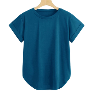 Camiseta de Verano para Mujer, Suave, Cálida, Ecológica, con Estampado 3D, Tela de Algodón, Fabricante OEM, Alta Calidad, Suministro al por Mayor - Product Image 1