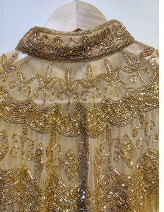 Elegante vestido de fiesta de noche para mujer con capa de cuentas Antiestático Hermosas perlas bordadas con flecos Características - Product Image 1