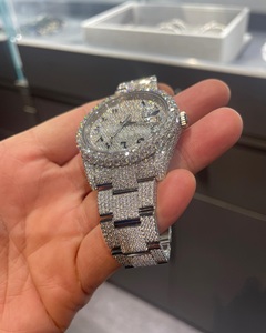 Montre Bling élégante de 41mm pour homme en acier inoxydable avec diamant glacé Bijoux d'affaires de luxe - Product Image 3