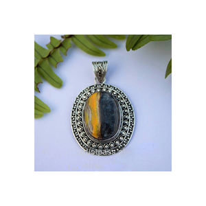 Impressionnant Bumble Bee Jasper 925 Solid Sterling Silver Natural Gemstone Fine Jewelry Pendentif pour les femmes Valantines Day Gift for Her - Product Image 3