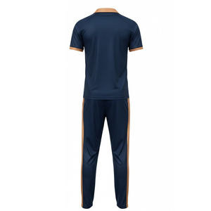 Uniforme de Cricket Sublimado Personalizado al por Mayor para Hombre, Azul Marino con Diseño Gráfico de Lanza Dorada - Product Image 2