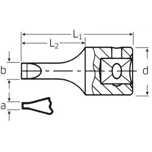 Stahlwille 1/4'' Short Screwdriver <b>Sockets</b> for Slotted Screws - Product Image 2