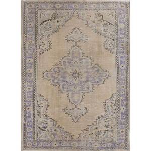 พรมขนสัตว์สีเบจและสีน้ำตาลสไตล์วินเทจคลาสสิก ทอมือลายเหรียญ ความหนาแน่นปานกลาง เหมาะสำหรับตกแต่งห้องนั่งเล่นในบ้าน-PAE-1442 - Product Image 1