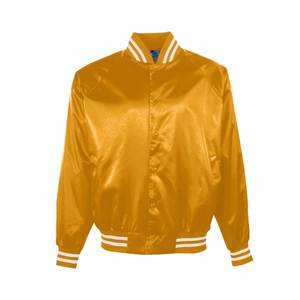 Chaqueta universitaria de satén de moda negra OEM personalizada de calidad superior - Product Image 5