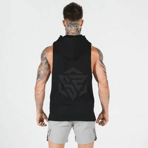 Gym Stringer <b>Hoodie</b> <b>Sleeveless</b> Muscle Tank With Hood Athletic <b>Hoodie</b> Tank Top Breathable <b>Men</b> <b>Sleeveless</b> Gym Wear - Product Image 2