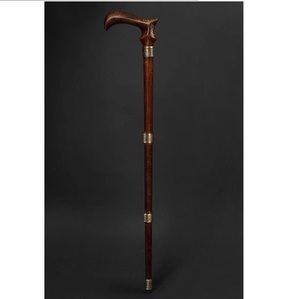 Canne de marche en bois marron élégant pour hommes femmes, antique fait à la main (conception multiple, réglable) meilleur prix artisanat naturel - Product Image 1