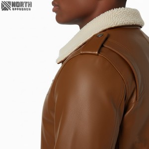 Chaquetas de cuero de moda informal de calidad profesional hechas a medida 2025, chaqueta de piel sintética original con logotipo propio, fabricante de chaquetas para hombre, vendedor - Product Image 4