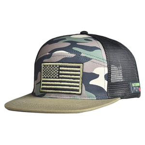 Vente en gros de casquette snapback structurée à 7 panneaux personnalisée Casquette en coton Casquette de chasse extérieure personnalisée Broderie Patch Logo ODM OEM - Product Image 2