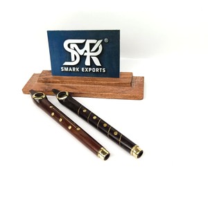 Pipa de Tabaco de Madera Hecha a Mano Exclusiva, Diseño Largo con Anillo de Latón, Accesorio Premium para Fumar - Product Image 3