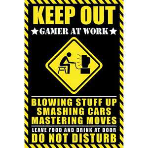 Póster de Gamers at Work, Impresión Digital en Vinilo y Poliéster para Decoración Educativa, ¡Prohibido Entrar! - Product Image 5