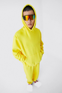 Wholesale Custom Unisex Winter Jogger Tracksuit Set Heavyweight Two Piece Activewear with Hooded Top and Tapered Pants - Product Image 4