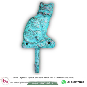 Blue Distressed Colour Cat Animal Wall <b>Coat</b> & Hat <b>Hooks</b> Keychain Hanger Very Cheap Wholesale Price Available - Product Image 1