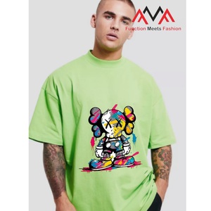 Camiseta Verde Lima 100% Poliéster, Camiseta Corta Informal con Estampado en la Parte Delantera (Estampado Gráfico), Ropa de Playa, Ropa Urbana - Product Image 3