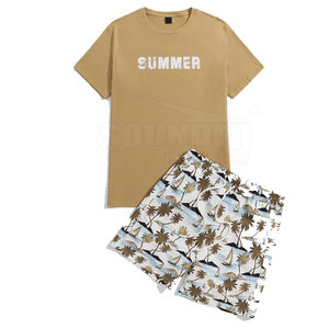 New Arrival Casual Style <b>Twin</b> <b>Set</b> for Men 100% Cotton Quick Dry Summer Wear for Outdoor Use Summer lightweight quick dry men - Product Image 1