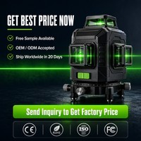 Niveau laser vert 3D 12 lignes, auto-nivelant, rotatif à 360 degrés, rechargeable, outil de mesure industriel à lignes croisées, OEM, portée de travail 40m