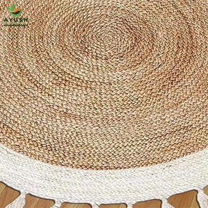 Tapis artisanal durable, écologique, en jute et coton, tapis de salon rembourré et lavable pour chambre à coucher et salon - Product Image 6