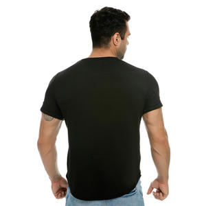 Camiseta informal de gran tamaño de algodón 100% con logotipo serigrafiado de alta calidad, camiseta de tela de punto con patrón de Color sólido de talla grande para hombre - Product Image 6